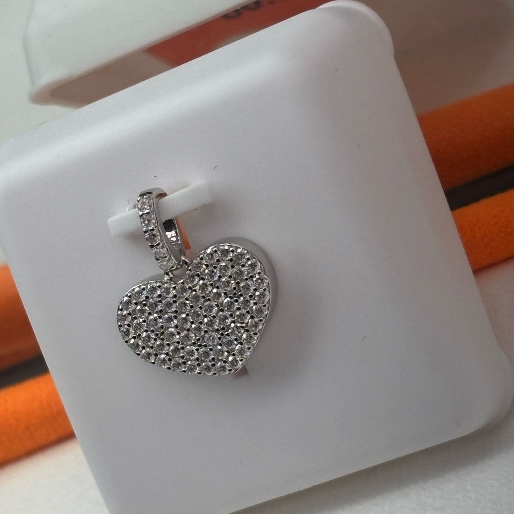 Heart Pendant • 925 Sterling Silver • Moissanite